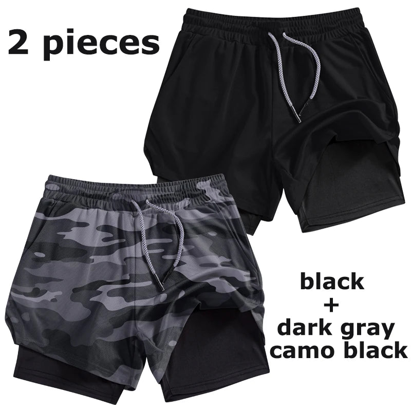 Men's Multi-Pocket Shorts Fitness Sports Shorts Casual Beach Workout Lined Tight Shorts Daily Style