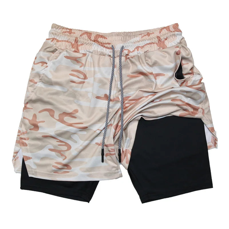 Men's Multi-Pocket Shorts Fitness Sports Shorts Casual Beach Workout Lined Tight Shorts Daily Style