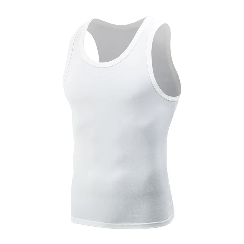 1/3 Piece Men's Four Seasons Black And White Classic Color Basic Vest Plus Size Youth Sports And Leisure Running Joker Bottoming