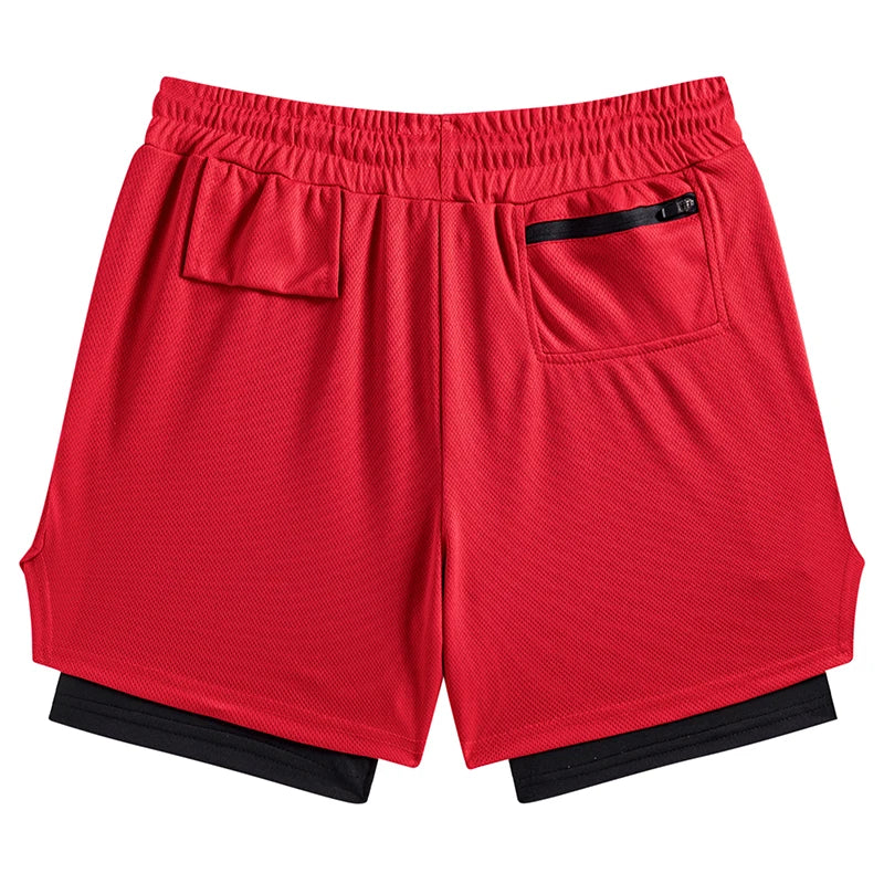 Men's Multi-Pocket Shorts Fitness Sports Shorts Casual Beach Workout Lined Tight Shorts Daily Style