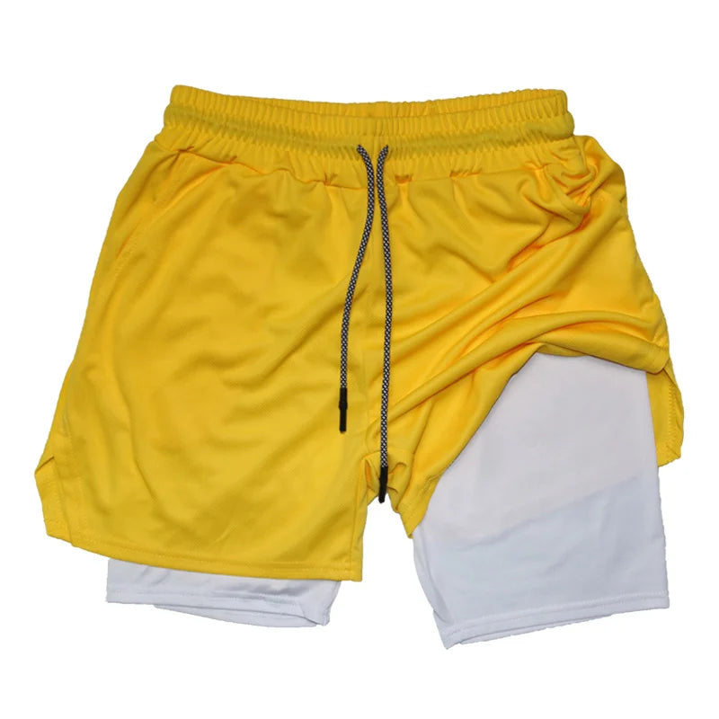Men's Multi-Pocket Shorts Fitness Sports Shorts Casual Beach Workout Lined Tight Shorts Daily Style