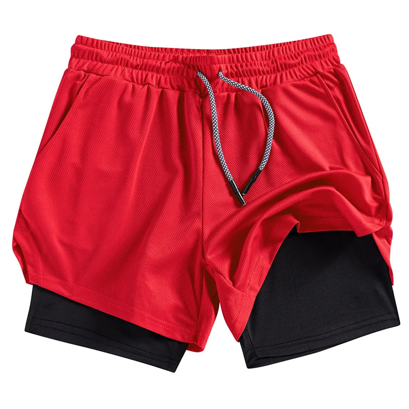 Men's Multi-Pocket Shorts Fitness Sports Shorts Casual Beach Workout Lined Tight Shorts Daily Style
