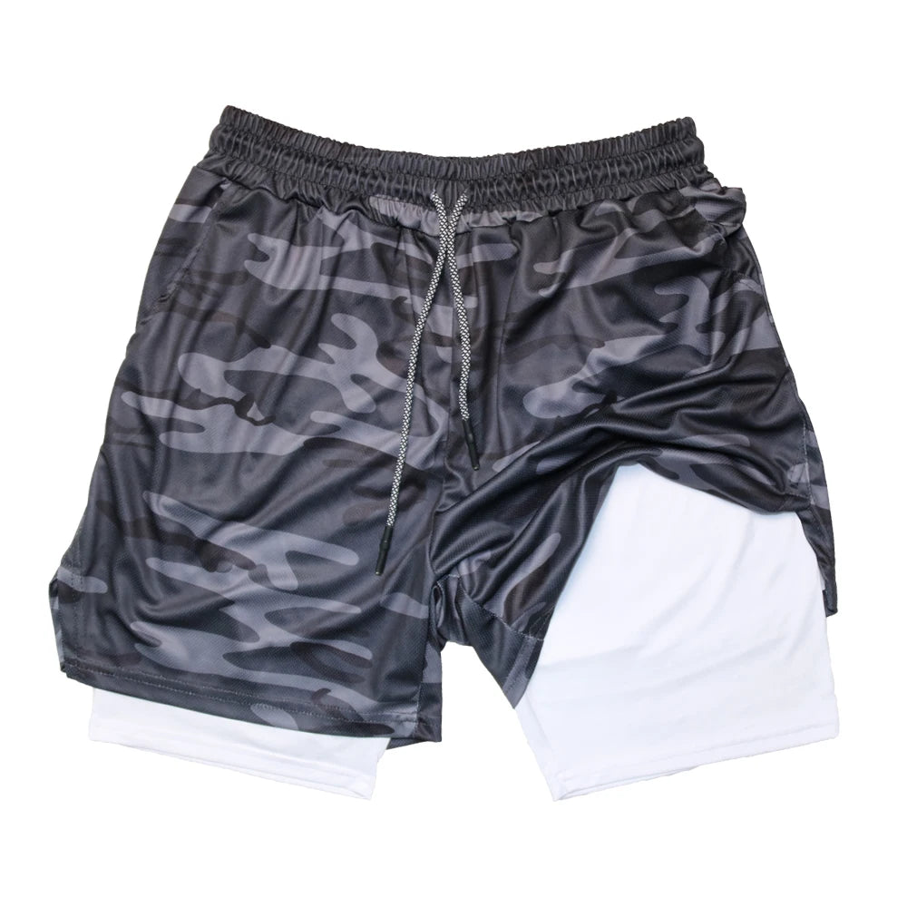 Men's Multi-Pocket Shorts Fitness Sports Shorts Casual Beach Workout Lined Tight Shorts Daily Style