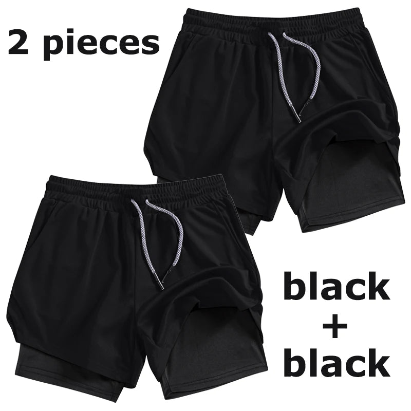Men's Multi-Pocket Shorts Fitness Sports Shorts Casual Beach Workout Lined Tight Shorts Daily Style