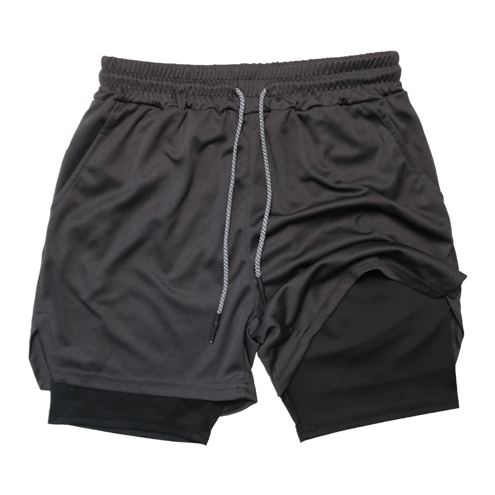 Men's Multi-Pocket Shorts Fitness Sports Shorts Casual Beach Workout Lined Tight Shorts Daily Style