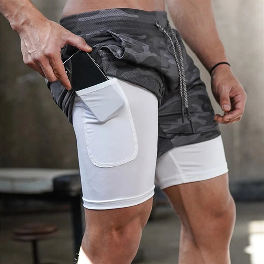Men's Multi-Pocket Shorts Fitness Sports Shorts Casual Beach Workout Lined Tight Shorts Daily Style
