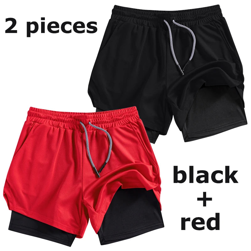 Men's Multi-Pocket Shorts Fitness Sports Shorts Casual Beach Workout Lined Tight Shorts Daily Style