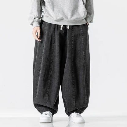 Harajuku Men Wide-leg Jeans Oversized